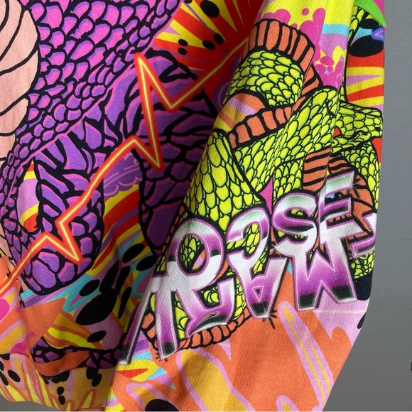 Desigual Hoodie sweatshirt men's small graffiti all over print snake cobra loud - Picture 15 of 16